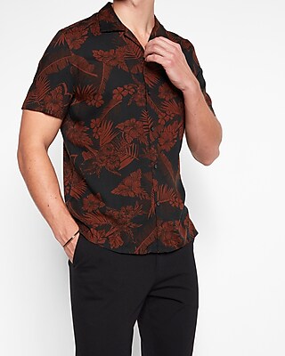 Fieer Mens Silm Short-Sleeve Oversize Floral Spring Tshirt Shirt 